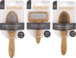 Complete Hery Vacht Verzorging Set Met 3 Bamboe Borstels En Gratis Vachthandschoen – Geschikt Voor Kat En Hond. Milieuvriendelijk.